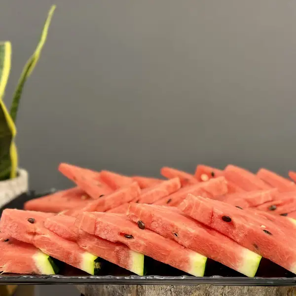 Watermelon slices on a platter